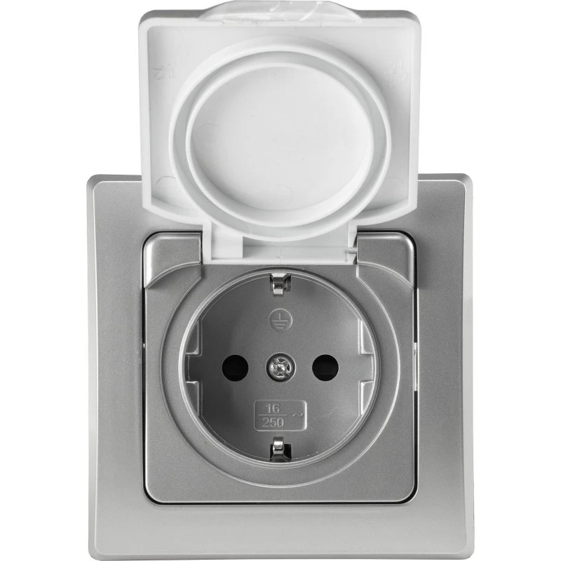 DELPHI Steckdose 22307 IP44 16A silber