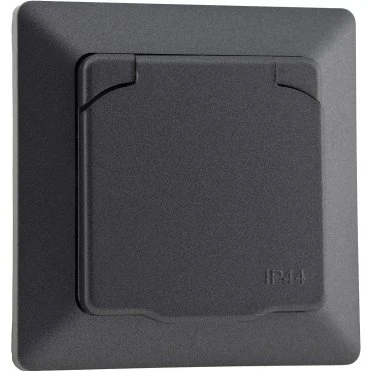 MILOS Schutzkontakt-Steckdose IP44 16A anthrazit matt