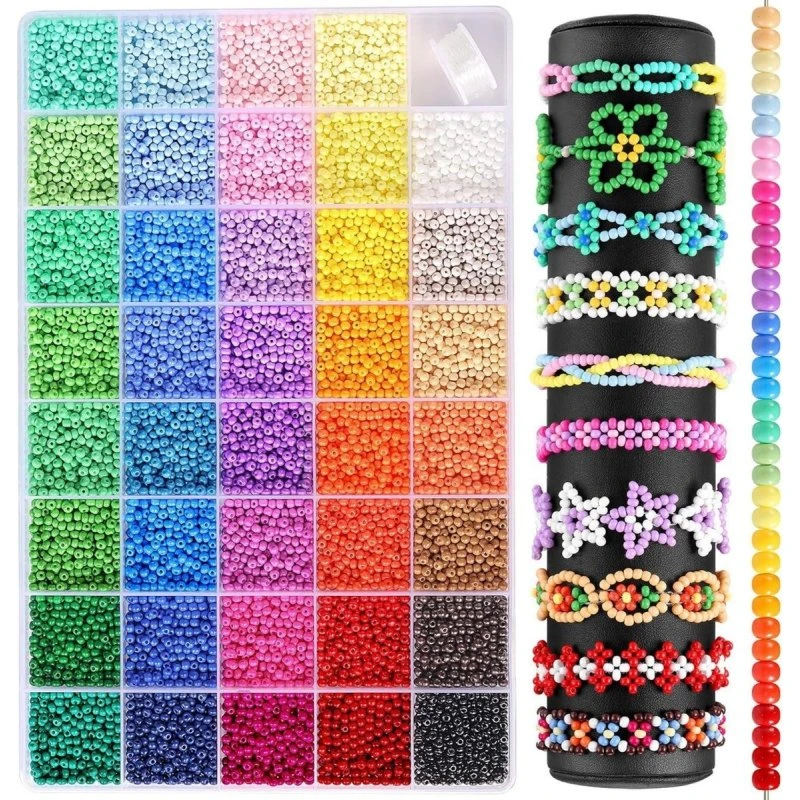 Funtopia 8200 Stück 3mm Perlen Set, 39 Farben