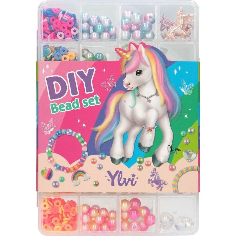 Ylvi DIY Rainbow Perlen-Set mit 18 Perlen & 7 Bändern
