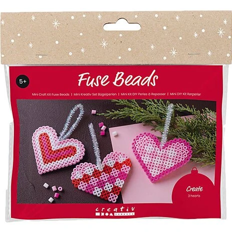 Bügelperlen-Set Herzen – Mini-Kreativ Set mit Pfeifenreinigern