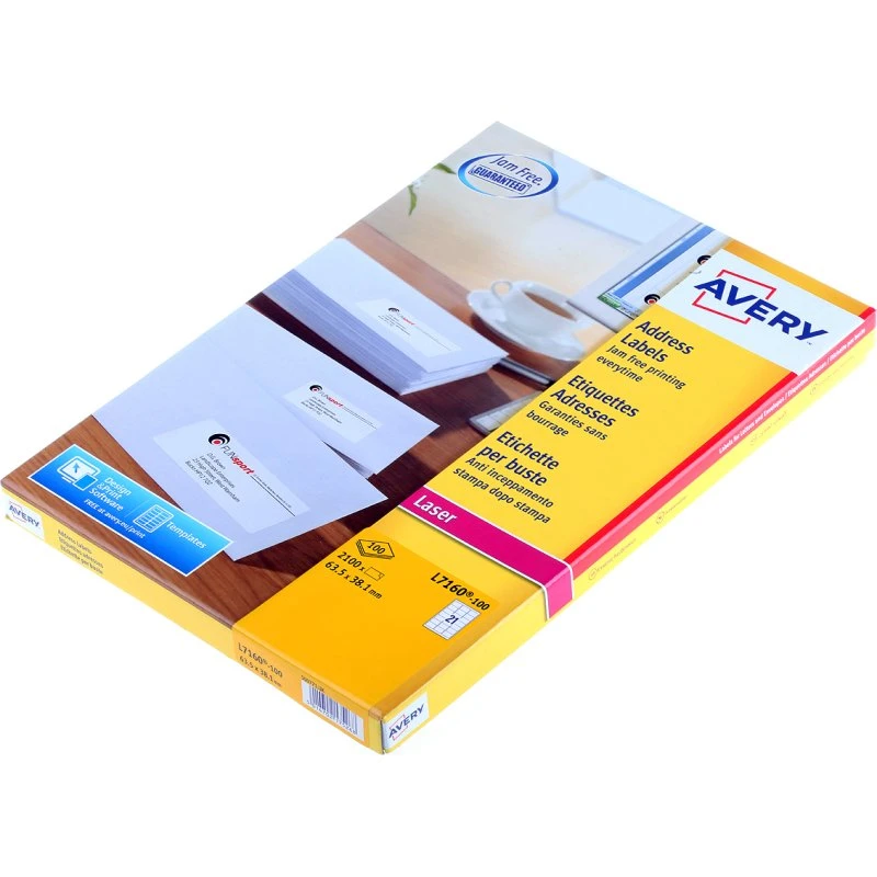 Avery Zweckform Adressetikett ultragrip 63,5 x 38,1 mm weiß 2.100 St.
