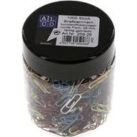 Büroklammern 1000er Pack, 26 mm, bunt gemischt, kunststoffummantelt