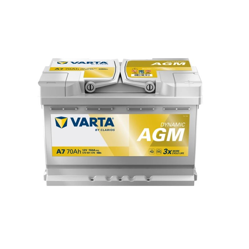 VARTA A7 Silver Dynamic AGM 12V 70Ah 760A Start-Stop-Batterie