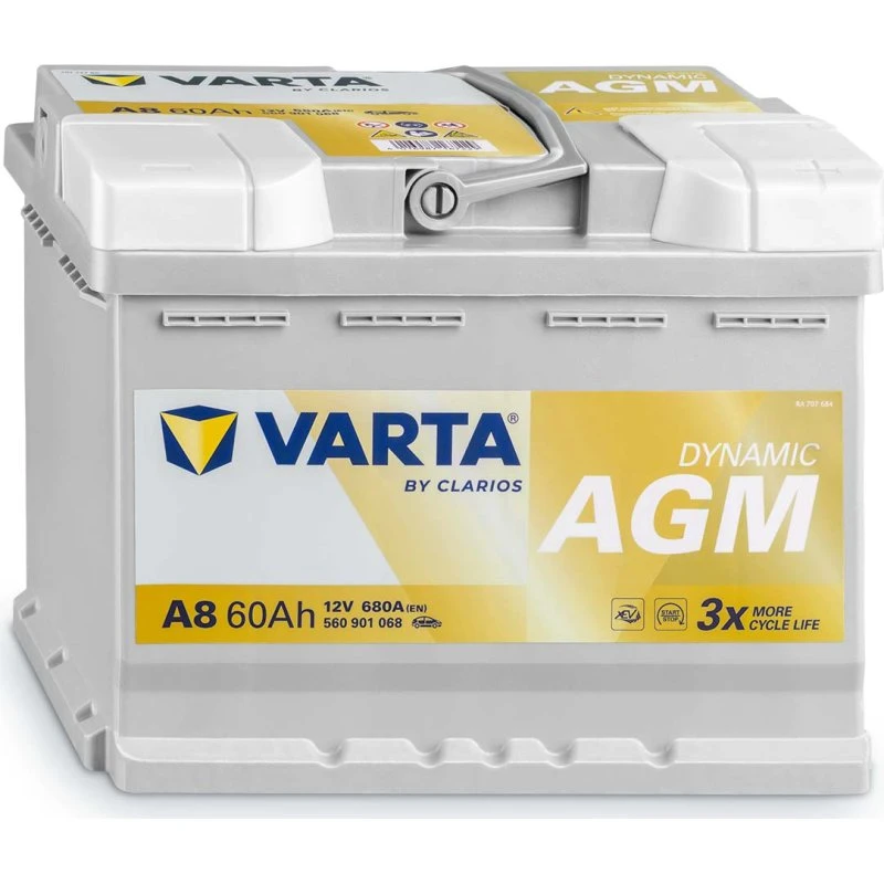 VARTA A8 Dynamic AGM 12V 60Ah 680A Start-Stop-Batterie