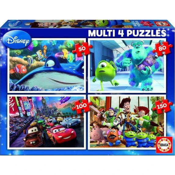 Educa Disney Pixar Puzzle Multi 4 (50-80-100-150 Teile)