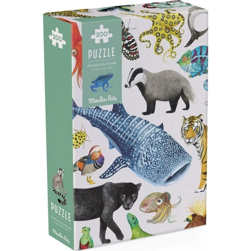 Moulin Roty Puzzle Tiere der Welt (200 Teile)
