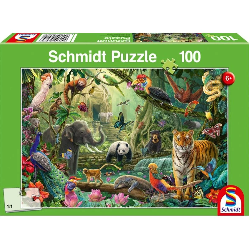 Schmidt Spiele Bunte Tierwelt im Dschungel 100-Teil-Puzzle