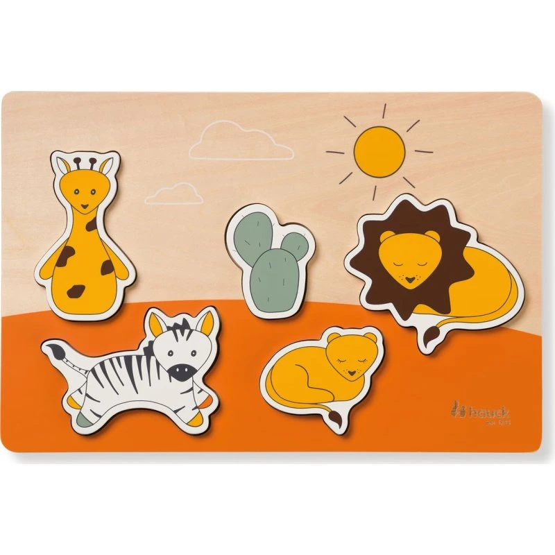 Hauck Puzzle N Fit Safari Holz Steckpuzzle ab 1 Jahr