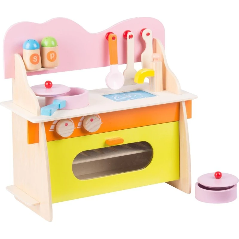 Holzküche Kinderküche mit 10-teiligem Zubehör