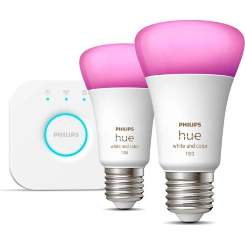 Philips Hue White & Color Ambiance E27 Doppelpack + Bridge