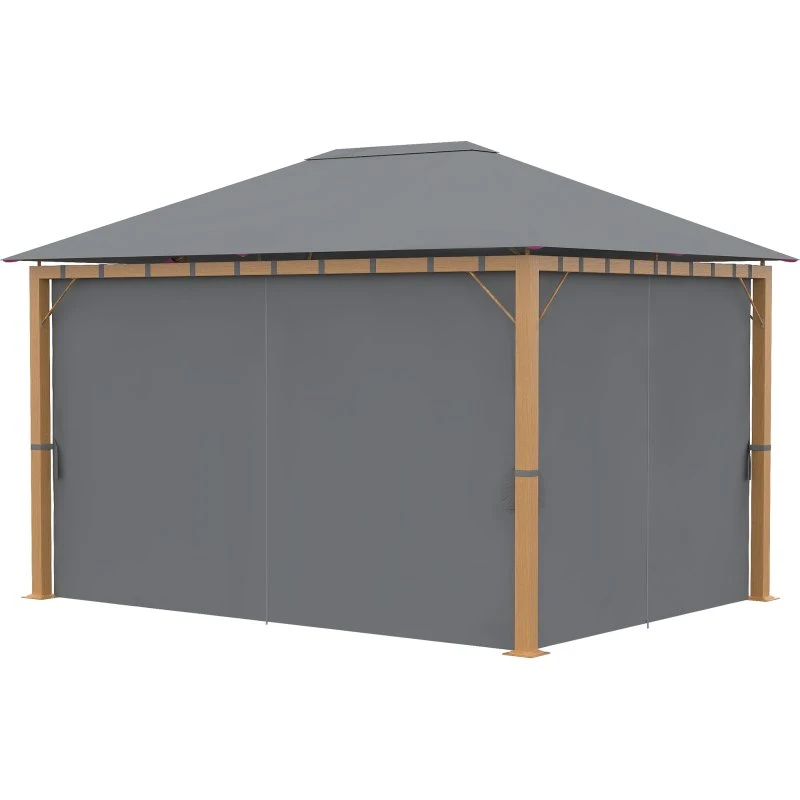 Outsunny Rechteckiger Gartenpavillon 4 x 3 m mit Polyesterdach