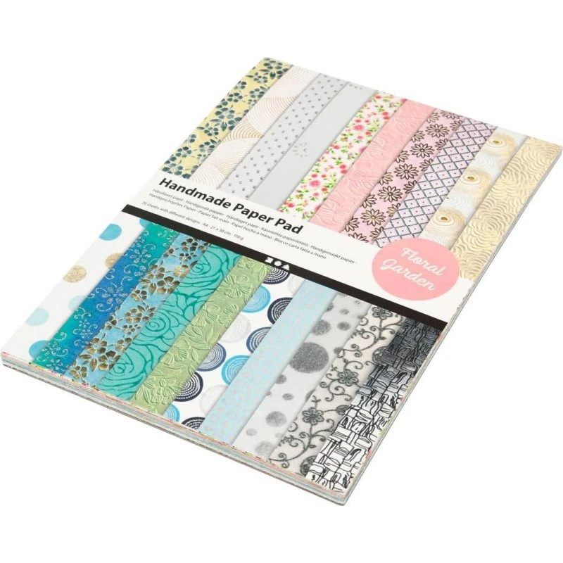 Papierblockblumen Handmade Cotton A4 110g 20 Designs