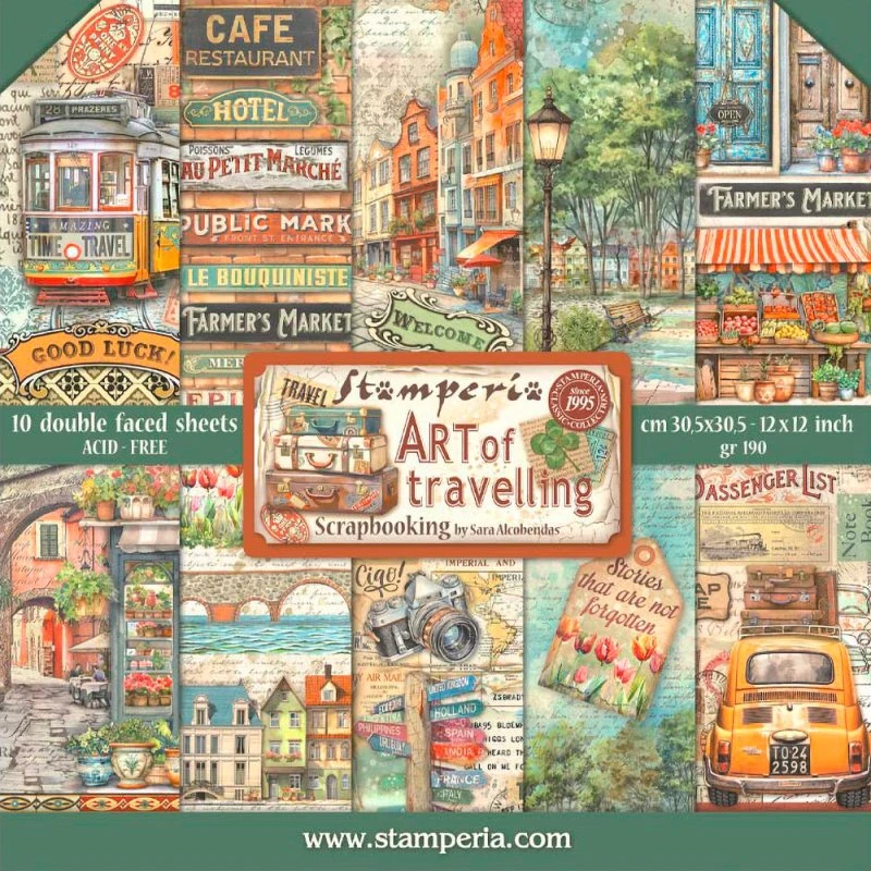 Stamperia Art of Travelling 12x12 Zoll Scrapbookpapier