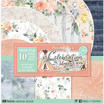 Stamperia Celebration Designpapier 8x8 Zoll, 10 Bogen beidseitig bedruckt
