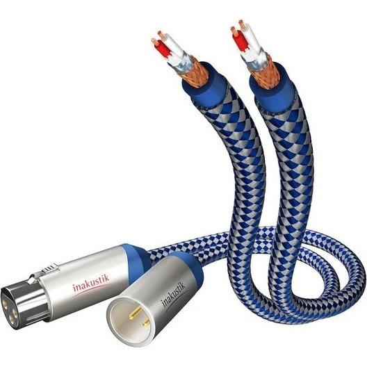 in-akustik Premium XLR Audiokabel 8,0 mm blau/silber