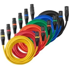 VEVOR XLR-Kabel 6,1m, 6er-Pack, vergoldet, 3-polig
