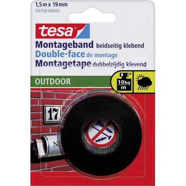 tesa Powerbond Outdoor 1,5 m x 19 mm schwarz