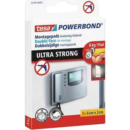 tesa Powerbond ULTRA STRONG Montagepads 60x20 mm, 9 Stück