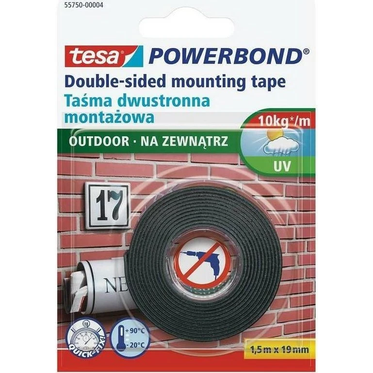 TESA POWERBOND Doppelseitiges Klebeband 1,5 m x 19 mm (H5575004)