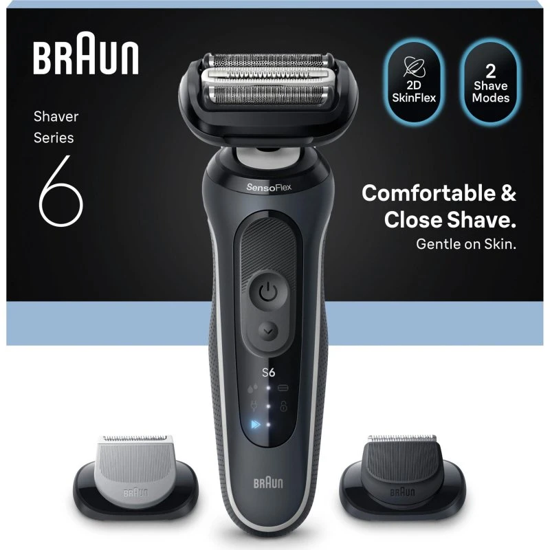 Braun Series 6 62‑G1650s Elektrorasierer, Nass & Trocken, 2 Aufsätze