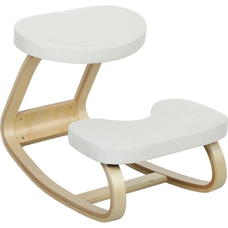 HOMCOM Ergonomischer Schaukel-Kniehocker Creme, 921-789V00CW
