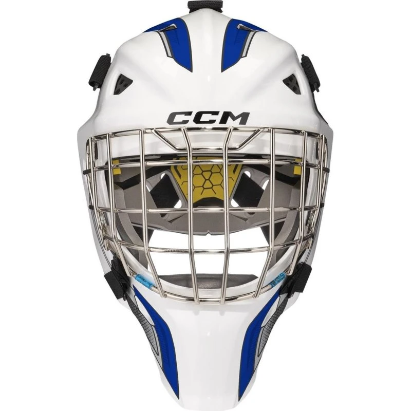 CCM Axis F5 Torwartmaske Sr Weiß/Royal Cat-Eye