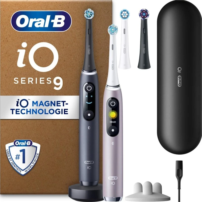 Oral-B iO Series 9 Plus Edition Duopack, Black Onyx/Rose Quartz