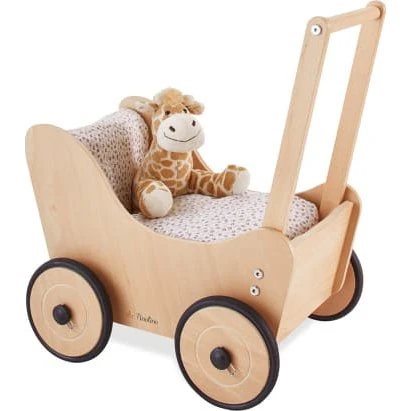 Sarah Puppenwagen mit Bettzeug Blümchen, rosa, 4-tlg.