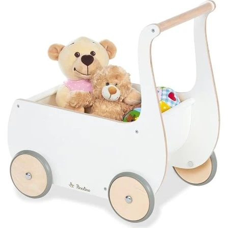 Pinolino Mette Puppenwagen, weiß, Lauflernhilfe mit Bremse