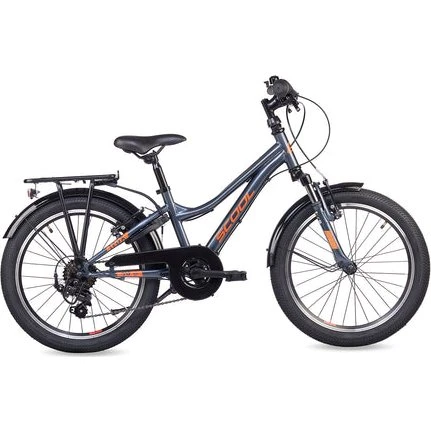 S'COOL troX 20 Zoll 6-Gang Kinderfahrrad Dark Grey/Orange ab 6 Jahre