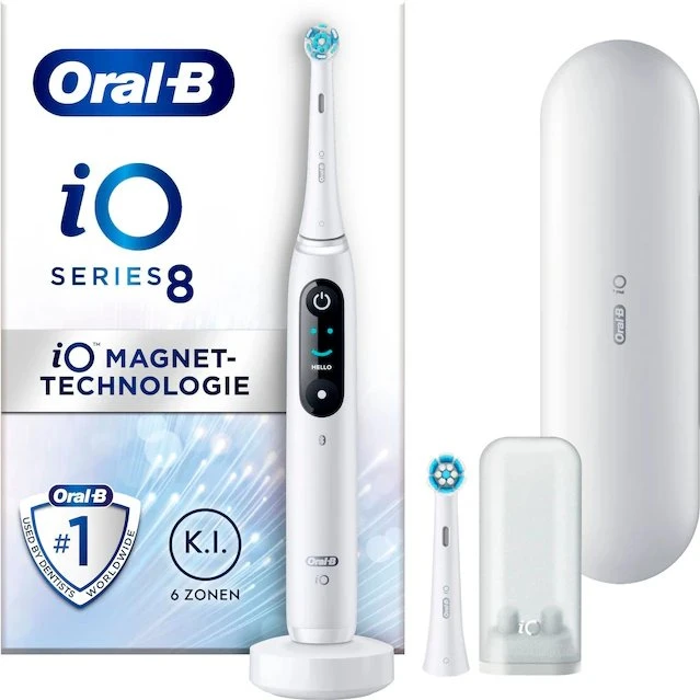 Oral-B iO 8 Elektrische Zahnbürste mit Magnet-Technologie, 6 Putzmodi, Farbdisplay