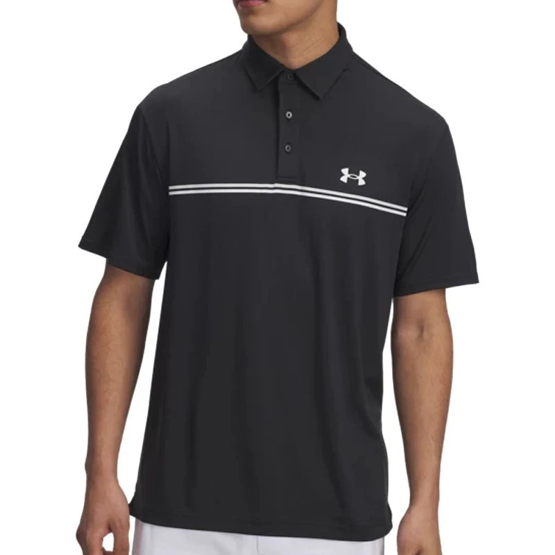 Under Armour Playoff 3.0 Stripe Polo Herren Schwarz/Weiß