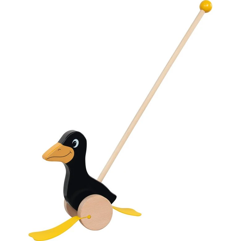 goki Schiebetier Rabe, schwarz mit gelben Details, 21 cm