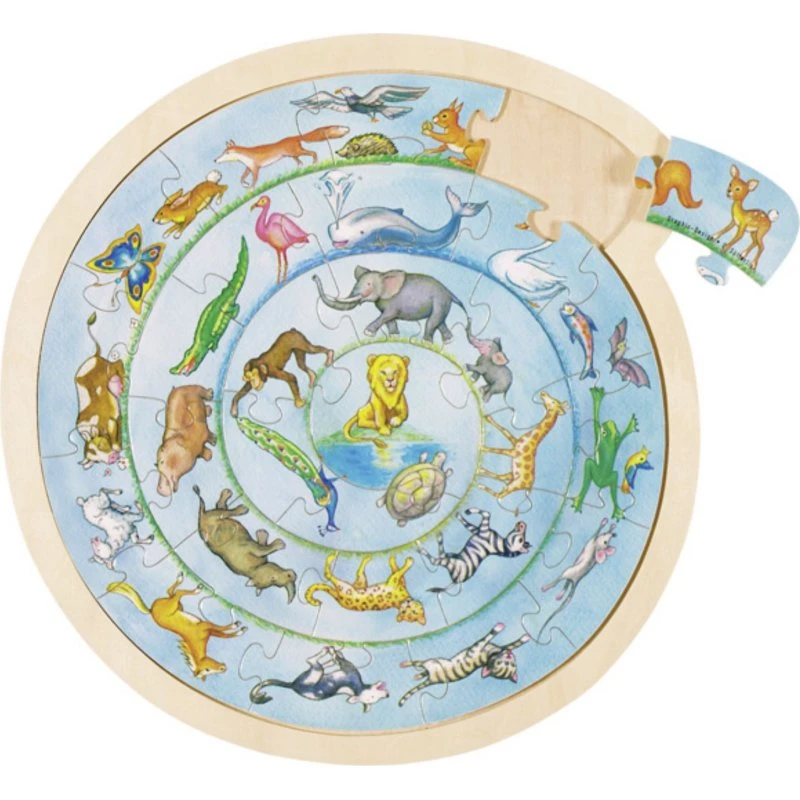 Goki Einlegepuzzle Tierkreis 27 Teile, 30 cm
