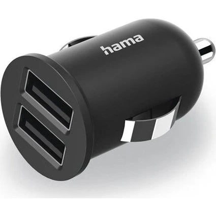 Hama Auto-Ladegerät 2-fach USB 12W/2,4A schwarz