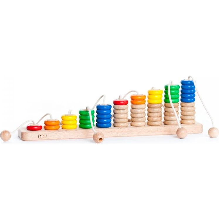 Fädel Pyramide Bajo – Holz-Lernspiel für Zahlen 1-10