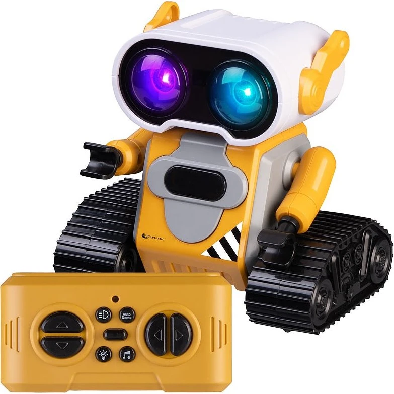 Playtastic Spielzeugroboter gelb, ferngesteuert, wiederaufladbar