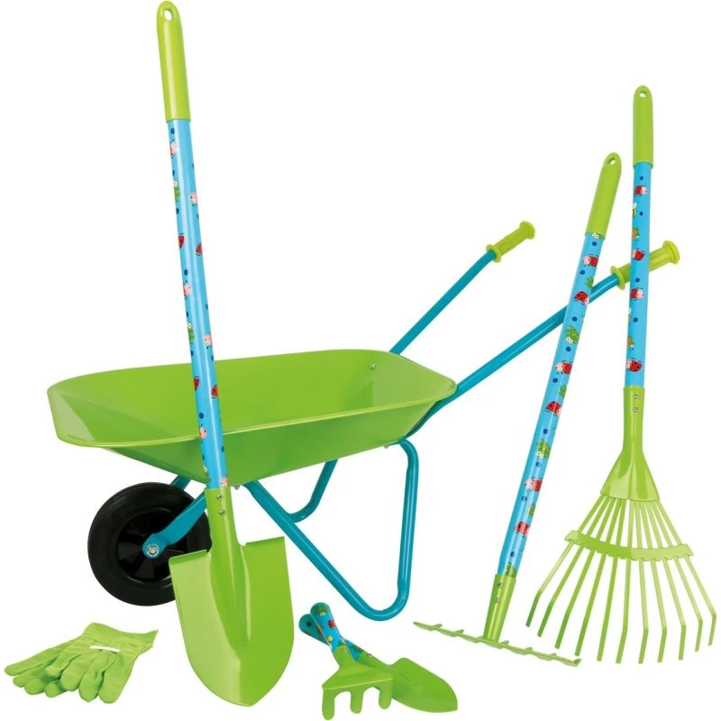 Small Foot 9-tlg. Großes Gartenset mit Schubkarre Grün