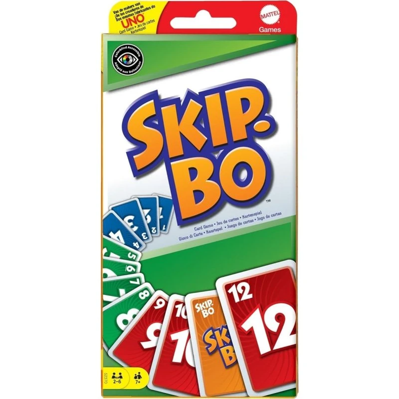 Mattel Skip-Bo Kartenspiel für 2-6 Spieler ab 7 Jahren