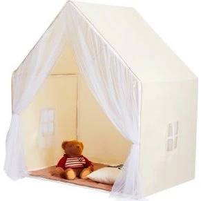 VEVOR Kinderzelt 1–5 Jahre mit Lampe & Matte, Jurtenzelt Beige