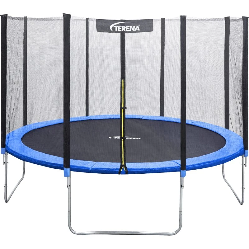 Terena® Trampolin 305 mit Sicherheitsnetz Grau/Blau, bis 150kg