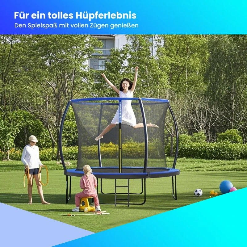 SONGMICS Gartentrampolin Ø 305 cm mit Leiter & Sicherheitsnetz