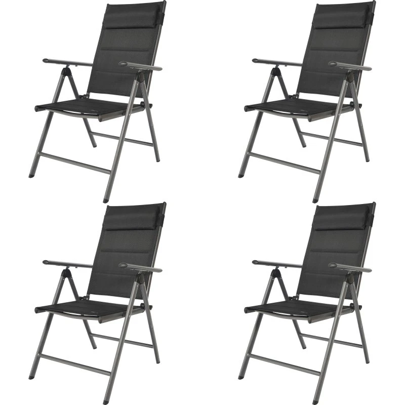 AXI Mack Campingstuhl Set 4 Stück Anthrazit/Schwarz
