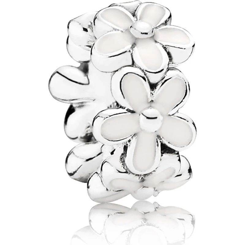 Pandora Darling Daisies Charme 791495EN12 Silber Emaille weiß