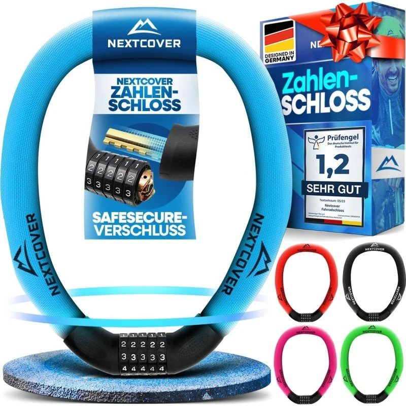 NEXTCOVER Fahrradschloss LockPro mit Zahlencode, blau