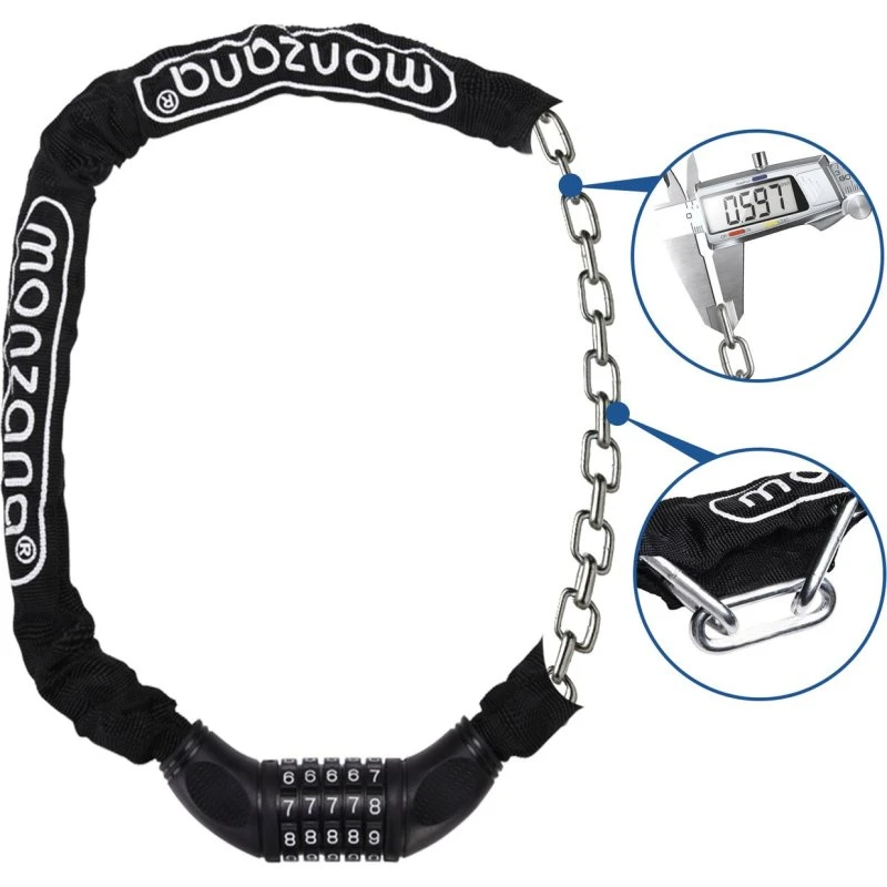 RideSecure 120cm Zahlenschloss mit 6mm-Kette