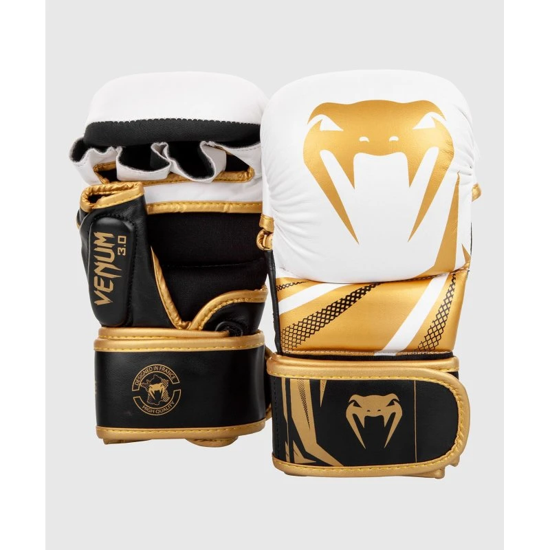 Venum Challenger 3.0 MMA Sparring-Handschuhe Weiß-Schwarz-Gold S