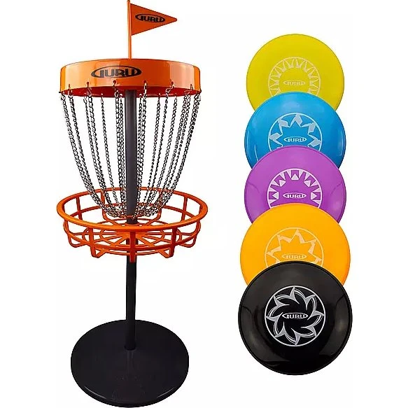 Guru Disc Golf Mini Basket-Set mit 5 Scheiben