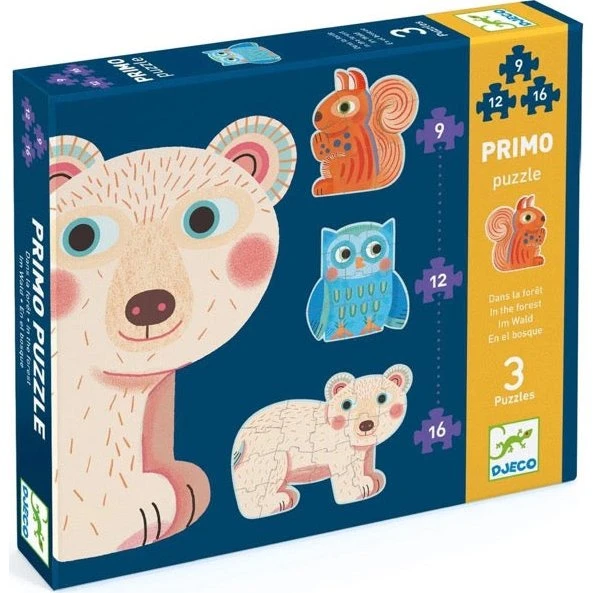 Djeco Primo Puzzle Im Wald (9+12+16 Teile)
